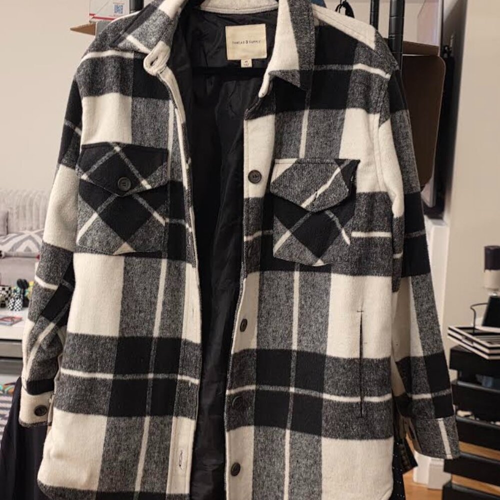 Thread & Supply Black and White Shacket.
